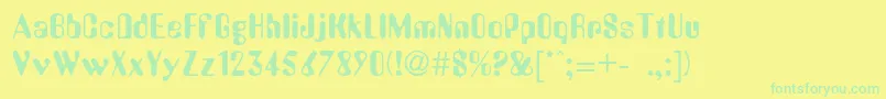 AmbossdbNormal Font – Green Fonts on Yellow Background
