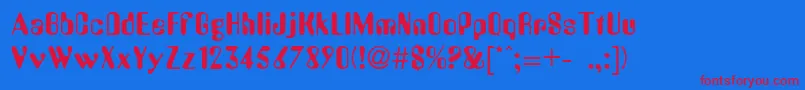 AmbossdbNormal Font – Red Fonts on Blue Background