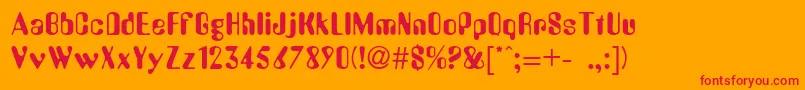 AmbossdbNormal Font – Red Fonts on Orange Background