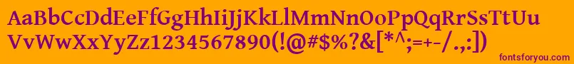 Genbasb Font – Purple Fonts on Orange Background