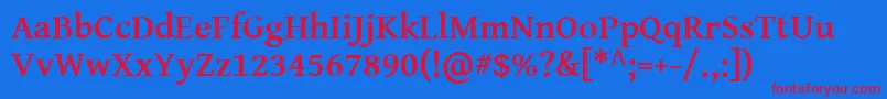 Genbasb Font – Red Fonts on Blue Background