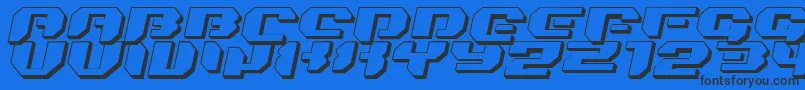 Bionickidslanted3D Font – Black Fonts on Blue Background