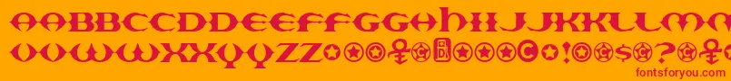 Europa Font – Red Fonts on Orange Background