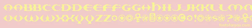 Europa Font – Yellow Fonts on Pink Background