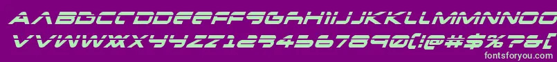 Newmarslaserital Font – Green Fonts on Purple Background