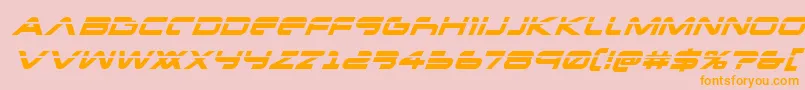 Newmarslaserital Font – Orange Fonts on Pink Background