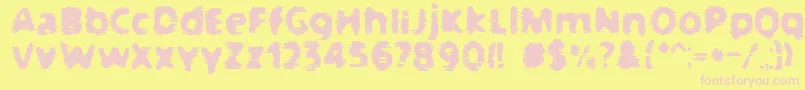 BnGangsters Font – Pink Fonts on Yellow Background