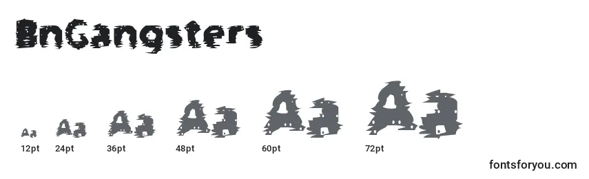 Размеры шрифта BnGangsters
