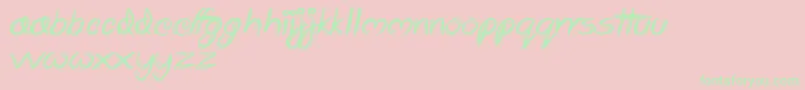 Scrapbooking Font – Green Fonts on Pink Background