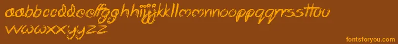 Scrapbooking Font – Orange Fonts on Brown Background