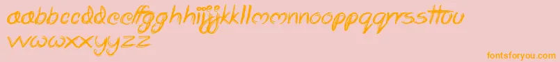 Scrapbooking Font – Orange Fonts on Pink Background