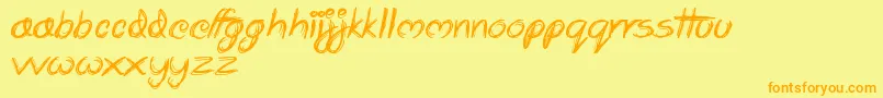 Scrapbooking Font – Orange Fonts on Yellow Background