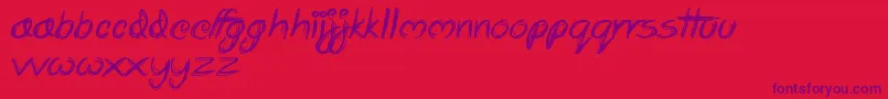Scrapbooking Font – Purple Fonts on Red Background