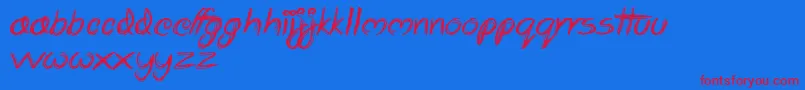 Scrapbooking Font – Red Fonts on Blue Background