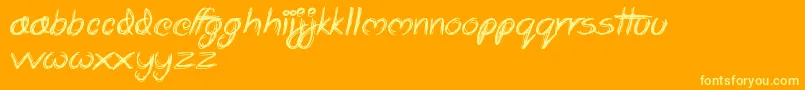 Scrapbooking Font – Yellow Fonts on Orange Background