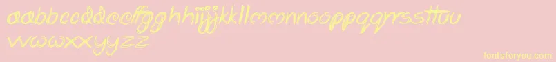 Scrapbooking Font – Yellow Fonts on Pink Background