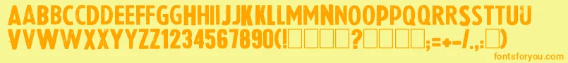 Lapresse-fontti – oranssit fontit keltaisella taustalla