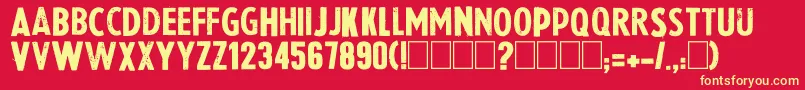 Lapresse Font – Yellow Fonts on Red Background