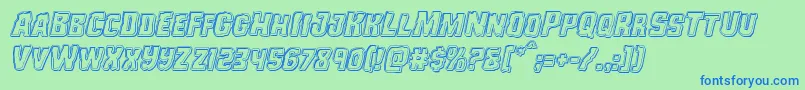 Monsterhunterengraveital Font – Blue Fonts on Green Background
