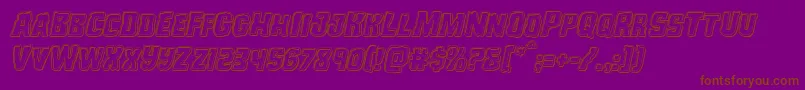Monsterhunterengraveital-Schriftart – Braune Schriften auf violettem Hintergrund