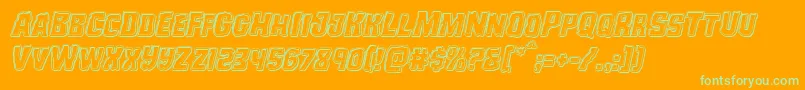 Monsterhunterengraveital Font – Green Fonts on Orange Background