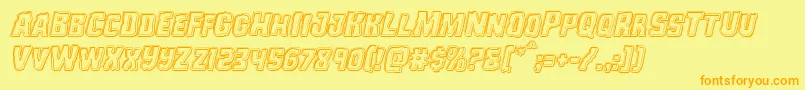 Monsterhunterengraveital Font – Orange Fonts on Yellow Background