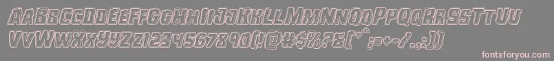 フォントMonsterhunterengraveital – 灰色の背景にピンクのフォント