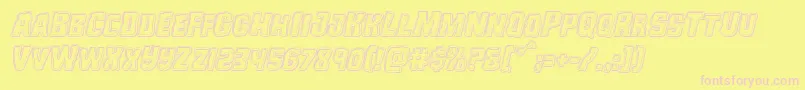 Monsterhunterengraveital Font – Pink Fonts on Yellow Background