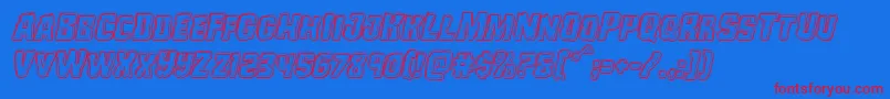 Monsterhunterengraveital Font – Red Fonts on Blue Background