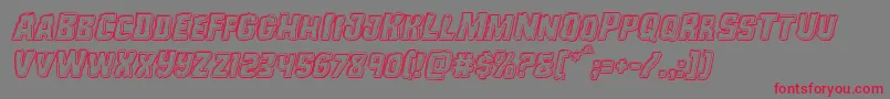 フォントMonsterhunterengraveital – 赤い文字の灰色の背景
