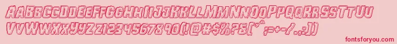 Monsterhunterengraveital-Schriftart – Rote Schriften auf rosa Hintergrund