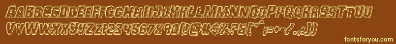 Monsterhunterengraveital Font – Yellow Fonts on Brown Background