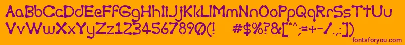 Torcing Font – Purple Fonts on Orange Background