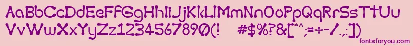 Torcing Font – Purple Fonts on Pink Background