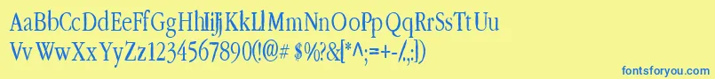 LeffertsCorners Font – Blue Fonts on Yellow Background