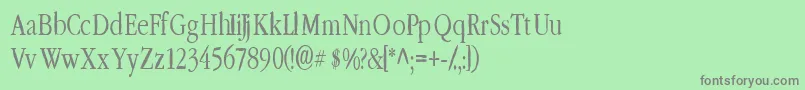 フォントLeffertsCorners – 緑の背景に灰色の文字