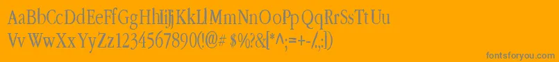 フォントLeffertsCorners – オレンジの背景に灰色の文字