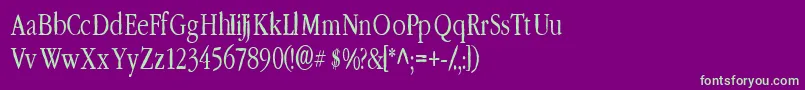 LeffertsCorners Font – Green Fonts on Purple Background