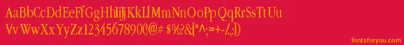 LeffertsCorners Font – Orange Fonts on Red Background