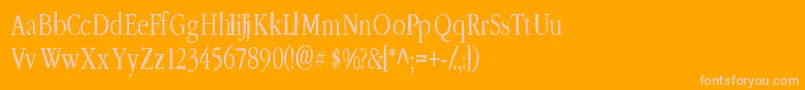 LeffertsCorners Font – Pink Fonts on Orange Background