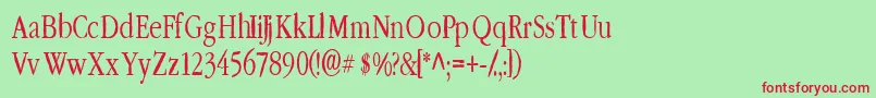 LeffertsCorners Font – Red Fonts on Green Background