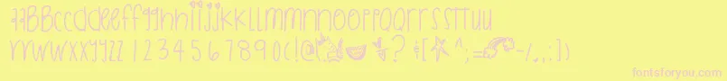 Rainbowdashhh Font – Pink Fonts on Yellow Background