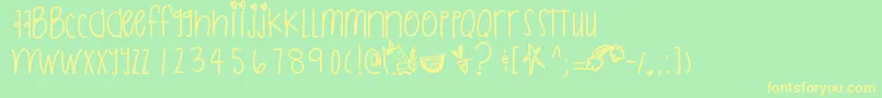 Rainbowdashhh Font – Yellow Fonts on Green Background