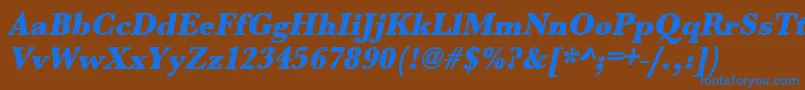 UrwbaskertultbolnarOblique Font – Blue Fonts on Brown Background