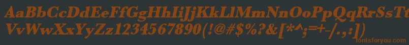 Шрифт UrwbaskertultbolnarOblique – коричневые шрифты на чёрном фоне