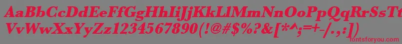 UrwbaskertultbolnarOblique Font – Red Fonts on Gray Background