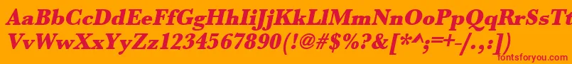 UrwbaskertultbolnarOblique Font – Red Fonts on Orange Background
