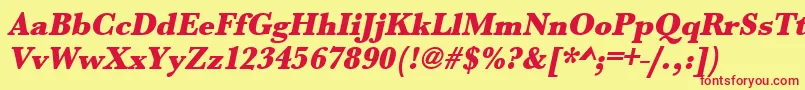 UrwbaskertultbolnarOblique Font – Red Fonts on Yellow Background