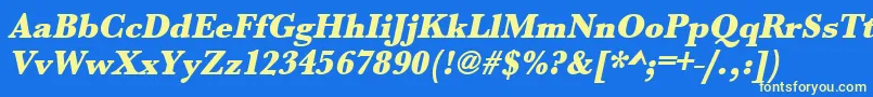 UrwbaskertultbolnarOblique Font – Yellow Fonts on Blue Background