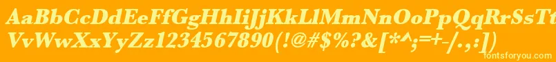 UrwbaskertultbolnarOblique Font – Yellow Fonts on Orange Background